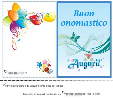 Biglietti e frasi buon onomastico per bambini