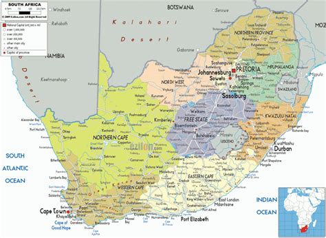 Map Of South Africa Provinces And Capital Cities World Map