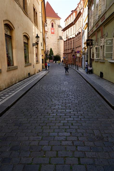 Narrow Cobblestone Streets Of Prague Editorial Image Image Of People