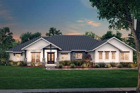 One Story Hill Country Home Plan With Open Floor Plan And Game Room
