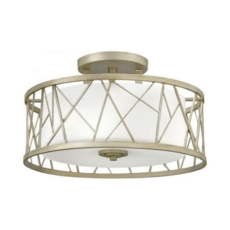 Mantra lighting lamborjini single square funnel ceiling spotlight in white finish m6841. Semi-Flush Ceiling Light with Silver Leaf Drum Shade and ...