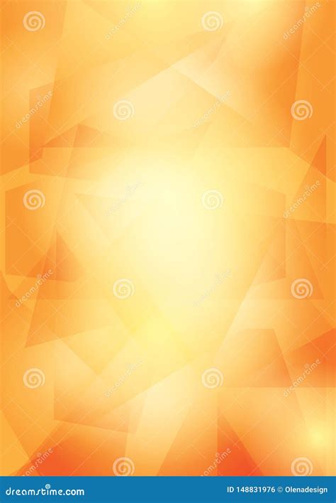 Bright Orange Vector Background With Transparent Geometric Shapes A4