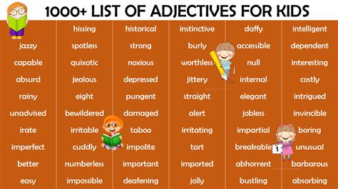 Adjectives For Kid Of Grade 8 Archives Engdic