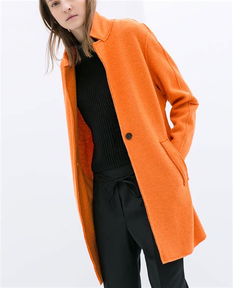 Orange Wool Coat Coat Nj