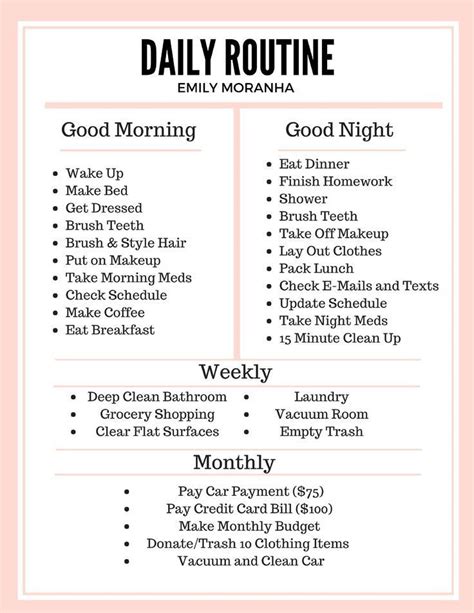 Pin On Routines Morning Evening Weekly