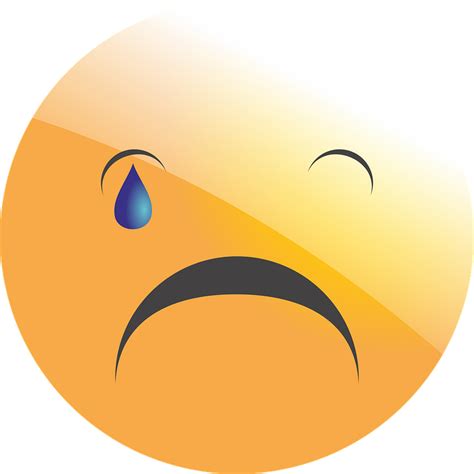 Crying Emoticon Smiley Face Character With Tears Vector Image Images