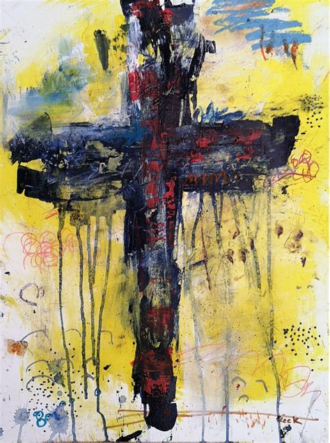 Original Scripture And Cross Art Paintings On Paper Michel Keck