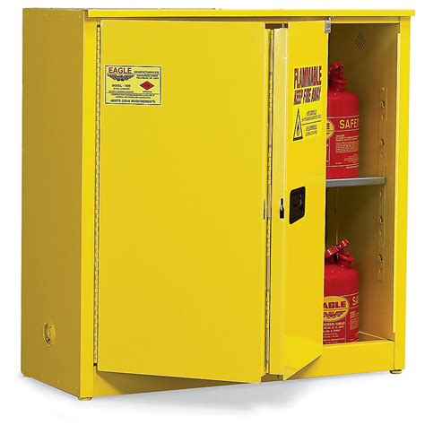 eagle double wall flammable liquids safety cabinet 43x18x44″ 30 gallon capacity self