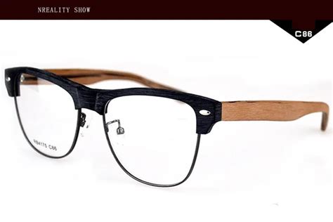 maskros vintage wooden eyeglasses frame men half rim eye glasses frames for man retro spectacles