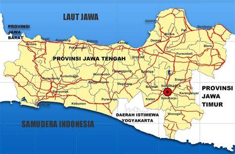 Peta Jawa Tengah lengkap dengan daftar 35 kabupaten dan ...