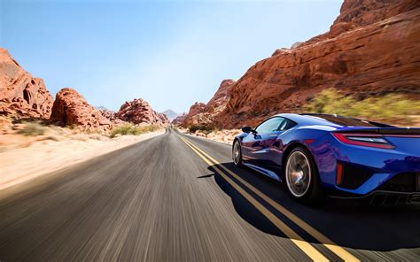 Wallpaper Road Sports Car Motion Blur Acura Nsx Supercar Land