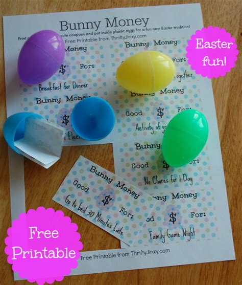 Easter Egg Bunny Money Printable Something Fun To Fill Your Eggs