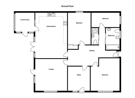 Example Floor Plan For 4 Bedroom Bungalow Floorplansclick