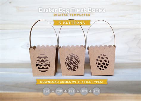 Easter Egg Box Templates SVG Gift Box SVG Party Favor - Etsy Singapore