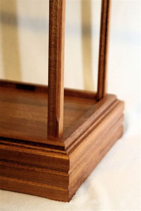 Handmade Mahogany Wood And Glass Display Case With Premium Raised Case