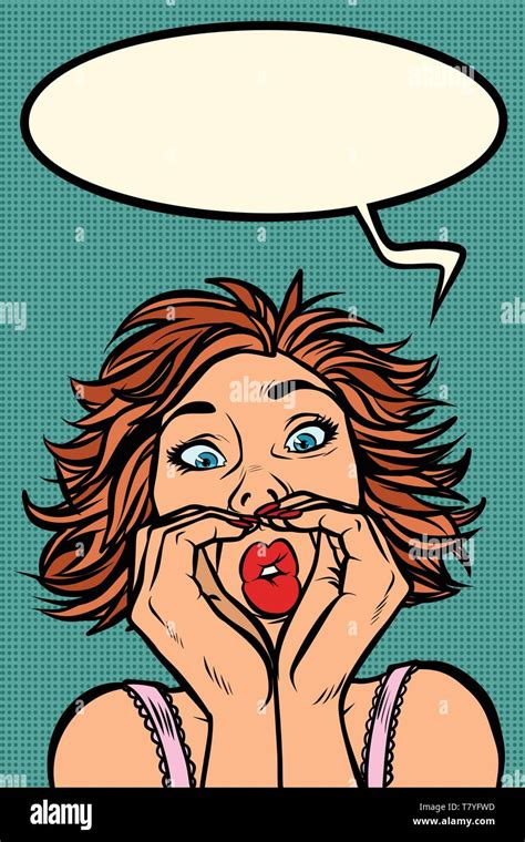 Beautiful Surprised Woman Shouting Stock Vector Images Alamy