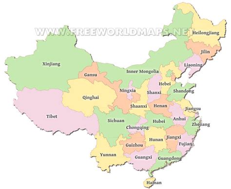 China Map With Provinces