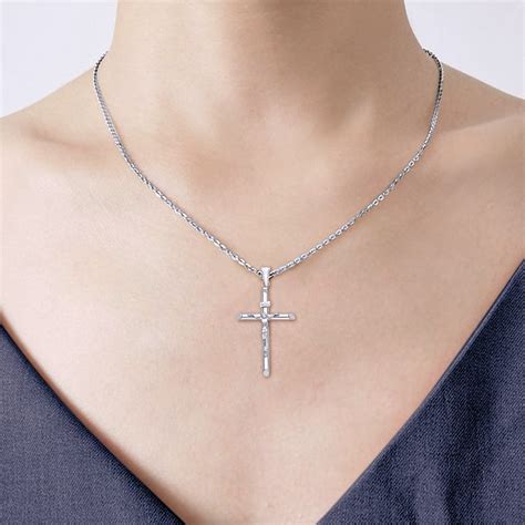 39mm Cross Pendant White Gold Cross Pendant Solid 14k White Etsy