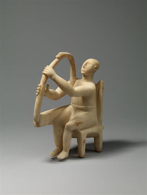 Marble Seated Harp Player Cycladic Late Early Cycladic Iearly Cycladic Ii The