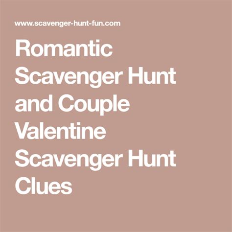 Romantic Scavenger Hunt And Couple Valentine Scavenger Hunt Clues