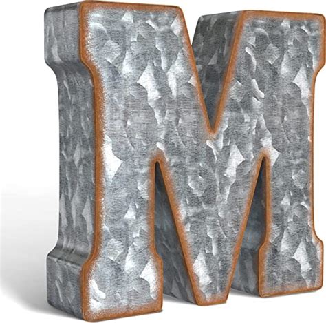 Craftycrocodile Galvanized Metal 3d Letter For Wall Decor