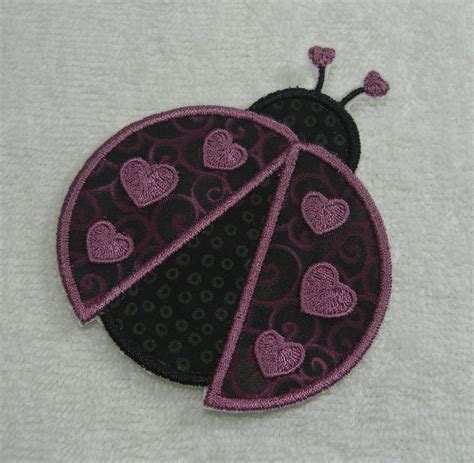 Ladybug Fabric Embroidered Iron On Or Sew On Applique Patch Etsy Machine Embroidery Ladybug