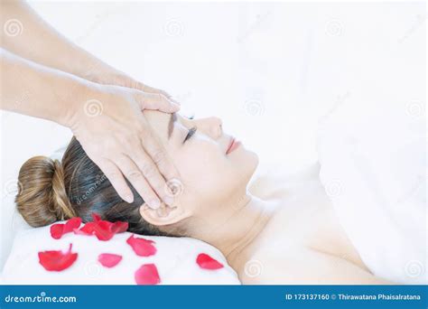 Facial Massage Spa Massage Relaxing Facial Massage At Spa Salon Happy Young Beautiful Woman