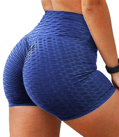 SEASUM Women S High Waist Butt Lift Workout Shorts Tummy Control