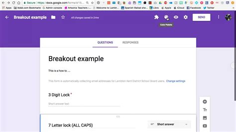 Digital Breakout making a Google Form 