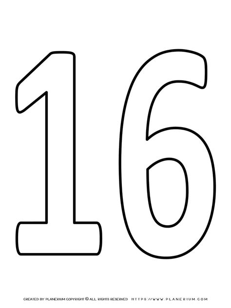 Free Printable Number 16 Hot Sex Picture