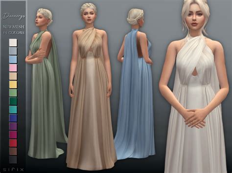 Sifixs Daenerys Dress Ii In 2020 Sims 4 Dresses Sims 4 Game Of