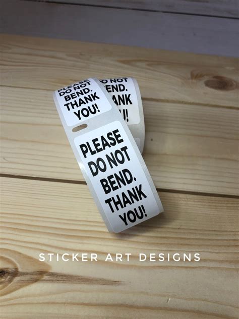 100200300 1 Please Do Not Bend Stickers Thank You Etsy