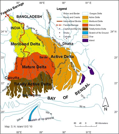 Present Day Gangesbrahmaputrameghna Rivers Delta Source After Islam