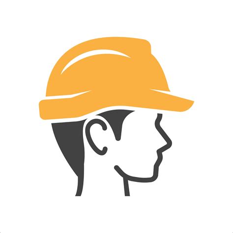 Construction Worker Icon Safety Man Icon Safety Helmet Icon Vector
