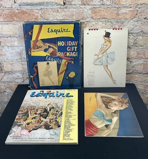 Vintage Esquire Holiday T Package 1946 Varga Girl Calendar Pin Up
