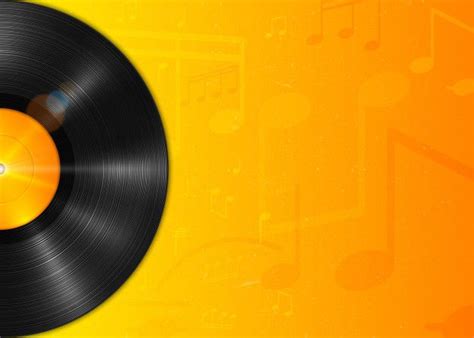 Premium Vector Realistic Long Playing Lp Vinyl Record With Yellow