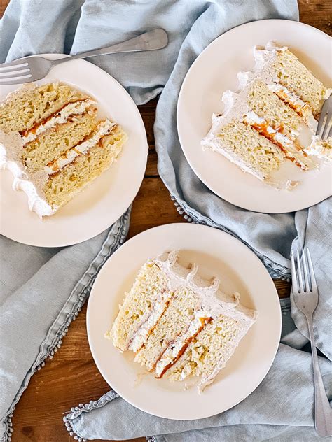 Banana Lemon Cream Cake With Caramel Coconut And Pecan Buttercream