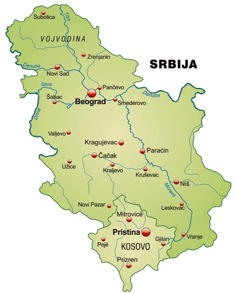 Cartina Geografica Del Serbia Mappa O Carta Mapa Map Of Serbia Porn