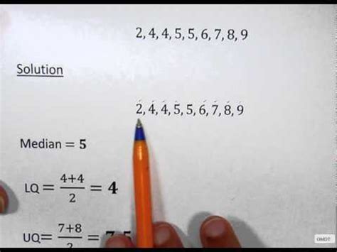 This gives an indication of the 'spread' of the data either side of the median. Calculate the median,upper quartile,lower quartile and ...