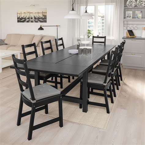 Ikea dining tables come with different sizes and heights. IKEA NORDVIKEN Black Extendable table | Black dining room ...