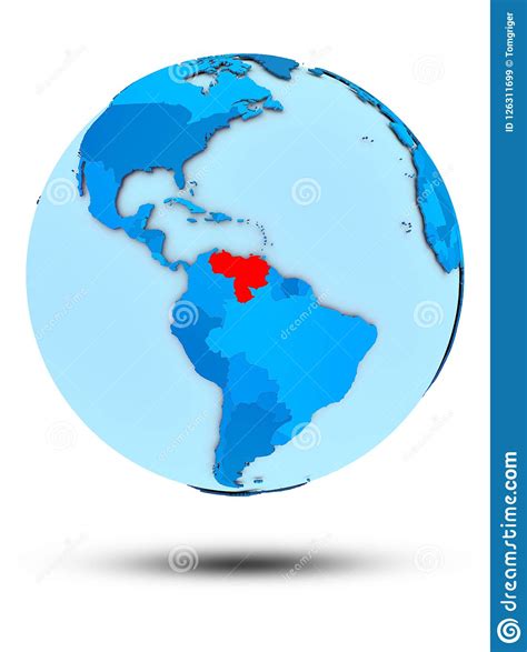 Venezuela On Blue Political Globe Stock Illustration Illustration Of