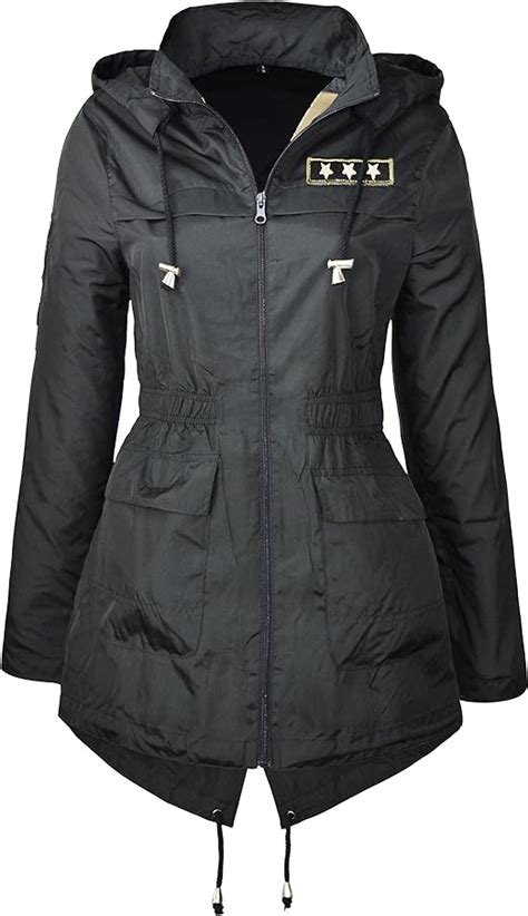 New Womens Ladies Plus Size Parka Military Quilted Hooded Winter Coat