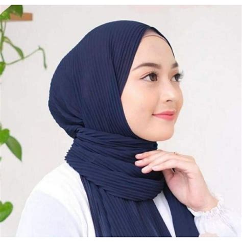 Hijab Pashmina Plisket Premium Full Pleated Shawl Lidi Shopee Indonesia