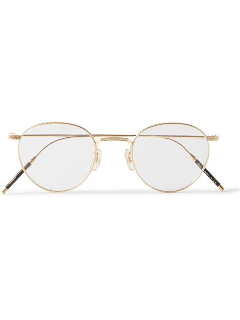 Oliver Peoples Tk 1 Round Frame Titanium Optical Glasses Gold