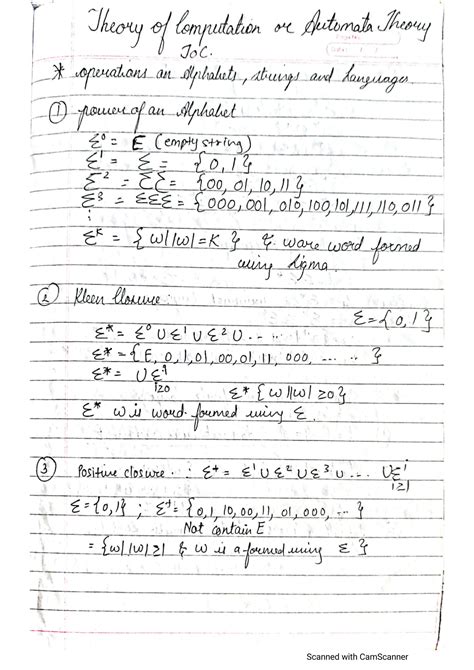 Solution Notes On Theory Of Computation Introduction Concept With