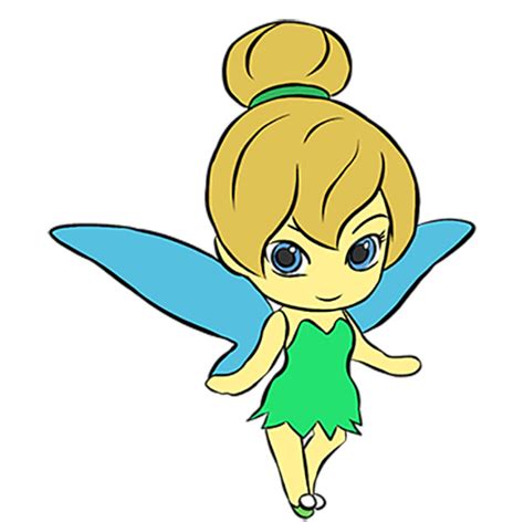 How To Draw Cartoon Tinkerbell Art For Kids Hub