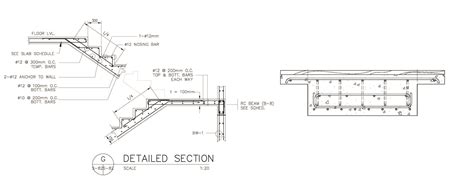 Reinforced Concrete Stairs Detail Drawing At