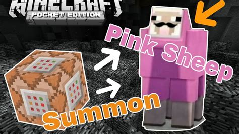 Command Block Tutorial How To Summon Pink Sheep In Mcpe