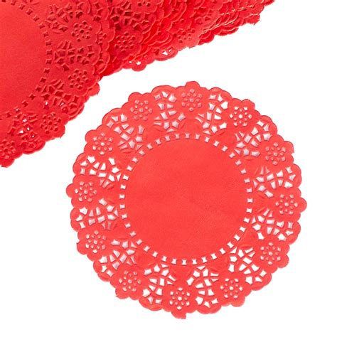 Red Paper Doilies Cake Cupcake Accessories Party Supplies Party