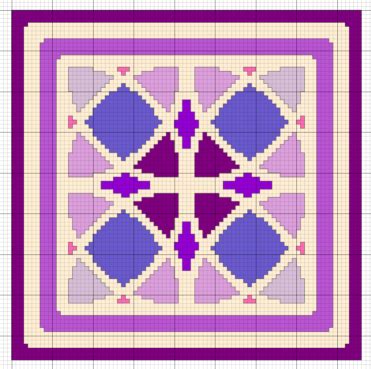 Cottage in autumn colors fabric: Imaginesque: Cross Stitch Pattern for Pincushion or Biscornu